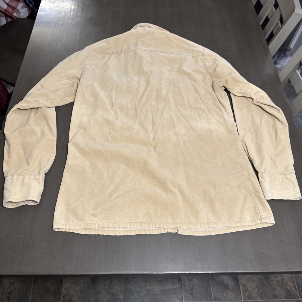 Vintage Levis Button Up Shirt Large Tan Corduroy Big E For Men 70s 80s - Picture 7 of 15